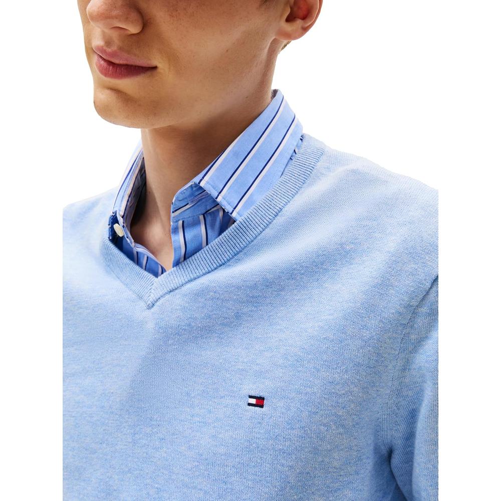 POLERA PARA HOMBRE TOMMY HILFIGER ESSENTIAL REGULAR FIT AZUL JASPEADO - 2