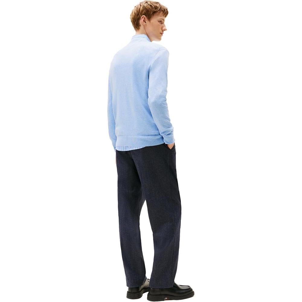 POLERA PARA HOMBRE TOMMY HILFIGER ESSENTIAL REGULAR FIT AZUL JASPEADO - 4