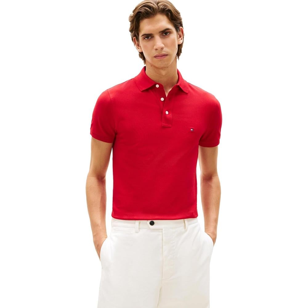 POLO PARA HOMBRE TOMMY HILFIGER 1985 SLIM FIT MANGA CORTA ROJO MEDIO - 1