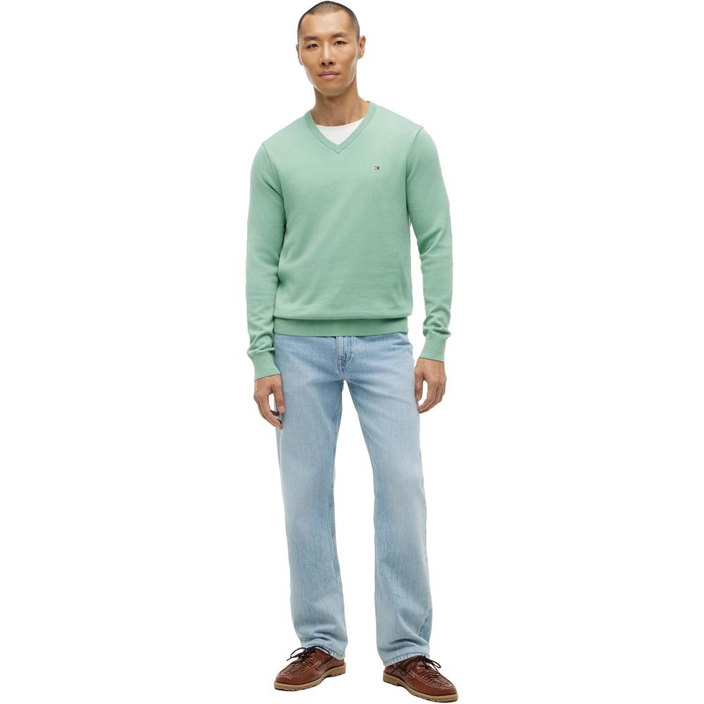 POLERA PARA HOMBRE TOMMY HILFIGER ESSENTIAL REGULAR FIT VERDE CÉSPED - 3