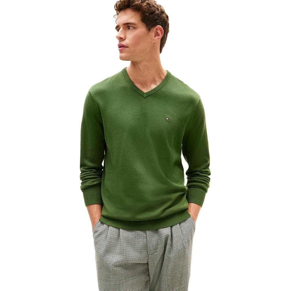 POLERA PARA HOMBRE TOMMY HILFIGER ESSENTIAL REGULAR FIT VERDE PINO - 1