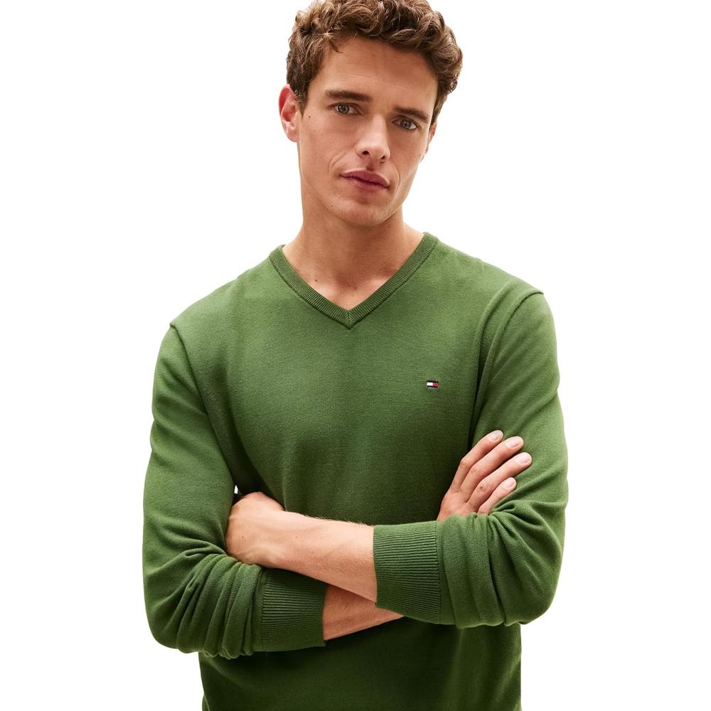 POLERA PARA HOMBRE TOMMY HILFIGER ESSENTIAL REGULAR FIT VERDE PINO - 2
