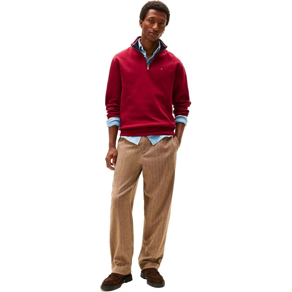 POLERA PARA HOMBRE TOMMY HILFIGER 1/4 ZIP ROJO - 3