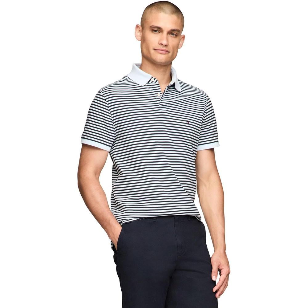 POLO PARA HOMBRE TOMMY HILFIGER 1985 SLIM FIT MANGA CORTA AZUL TURQUESA AZUL CIELO DESÉRTICO - 1