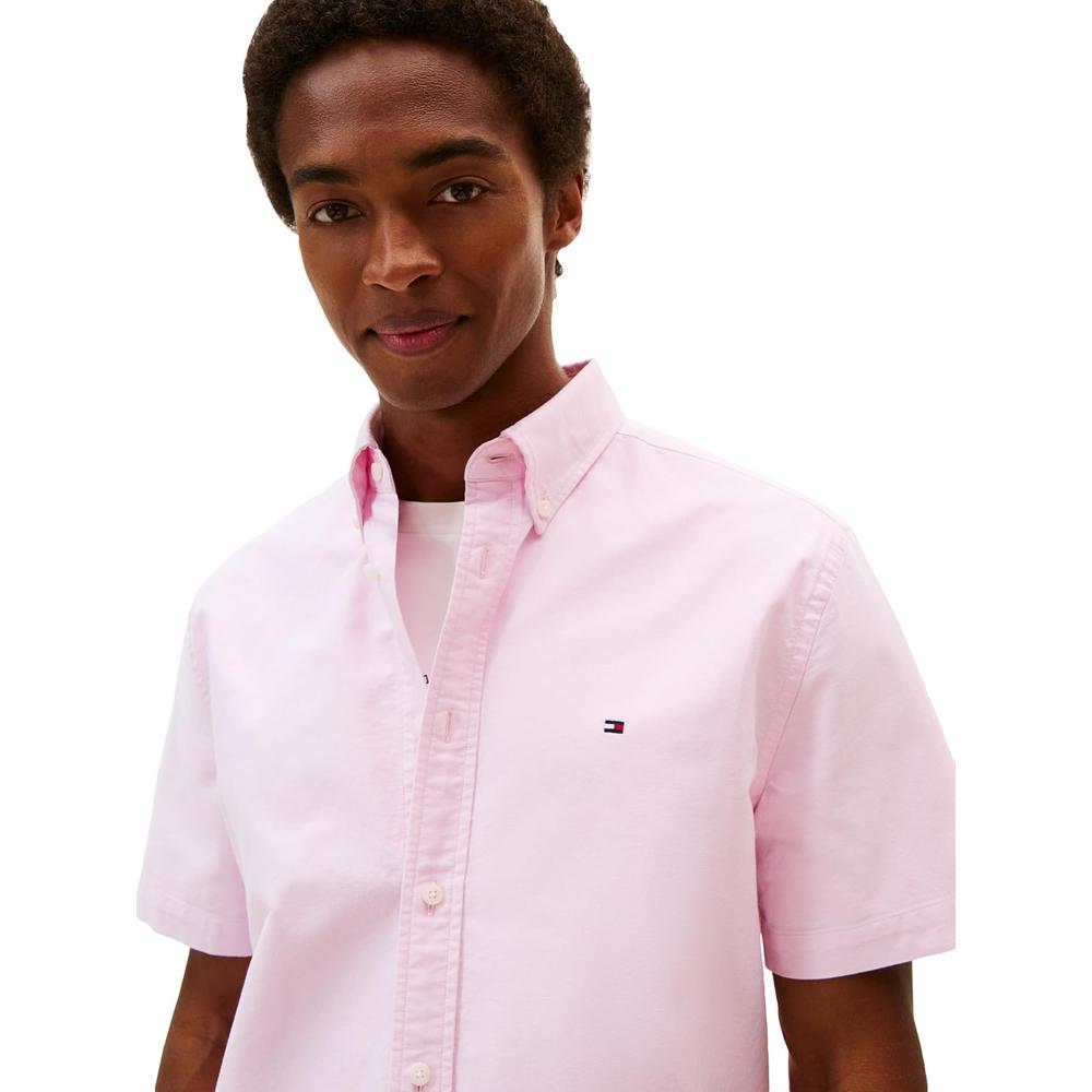 CAMISA PARA HOMBRE TOMMY HILFIGER REGULAR FIT MANGA CORTA ROSA PÉTALO - 2