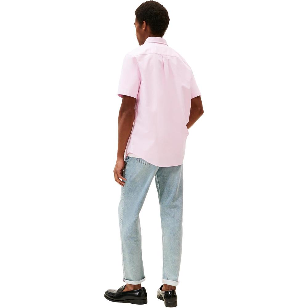 CAMISA PARA HOMBRE TOMMY HILFIGER REGULAR FIT MANGA CORTA ROSA PÉTALO - 4