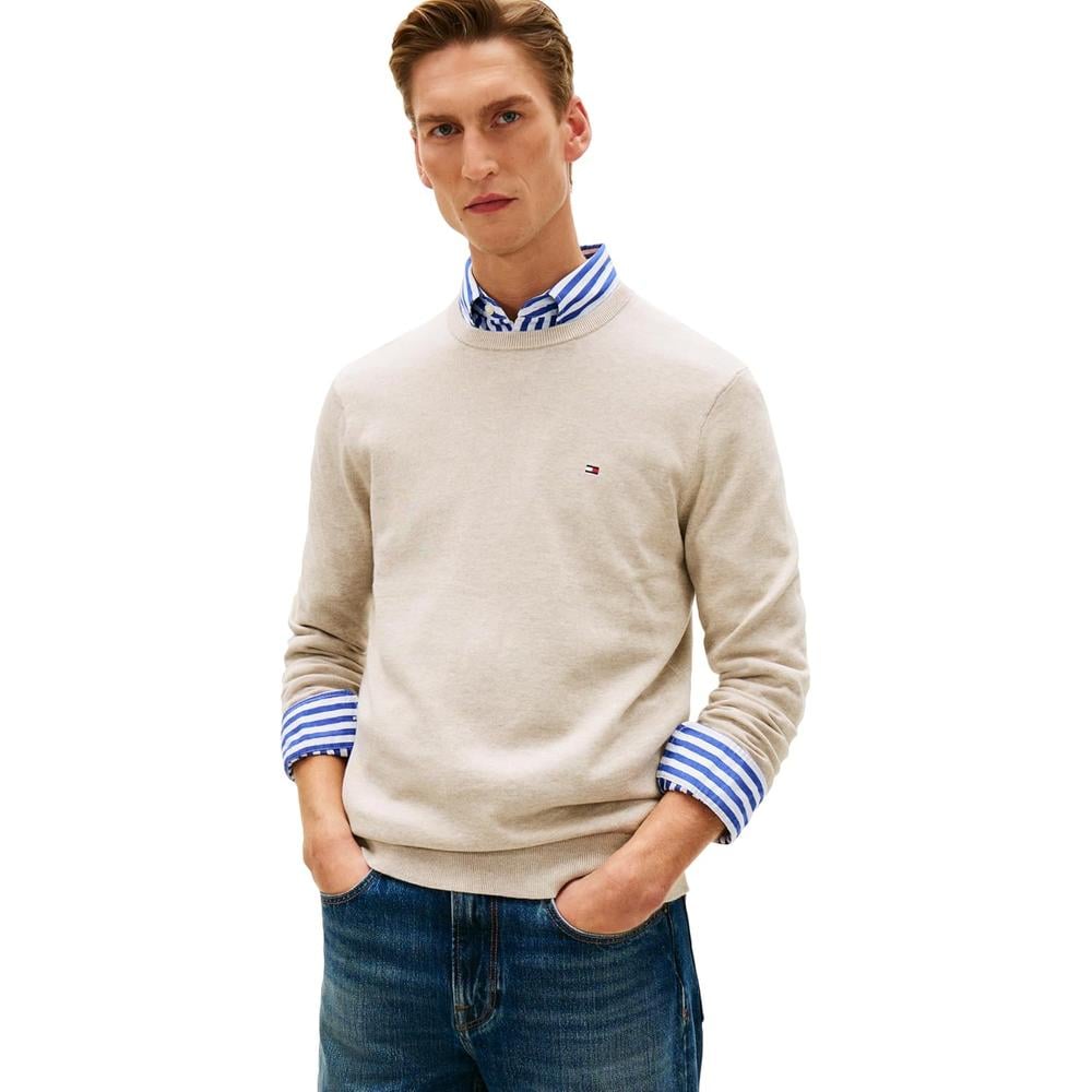 POLERA PARA HOMBRE TOMMY HILFIGER ESSENTIAL REGULAR FIT MARRÓN JASPEADO - 1