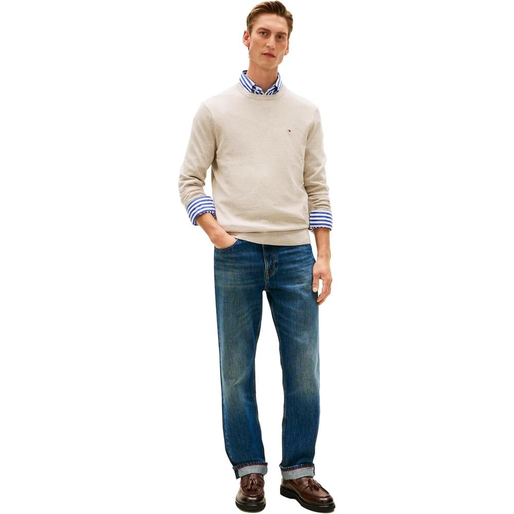 POLERA PARA HOMBRE TOMMY HILFIGER ESSENTIAL REGULAR FIT MARRÓN JASPEADO - 3
