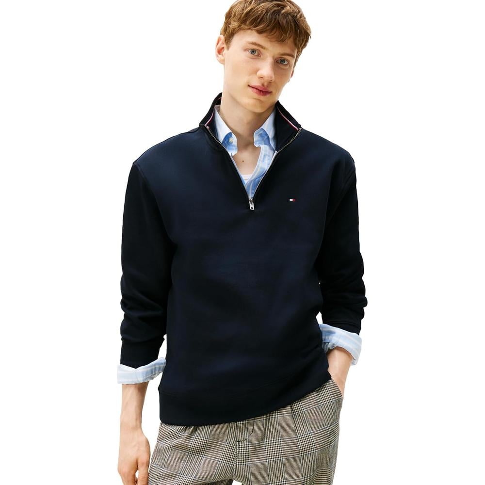 POLERA PARA HOMBRE TOMMY HILFIGER 1/4 ZIP AZUL MARINO HILFIGER - 1