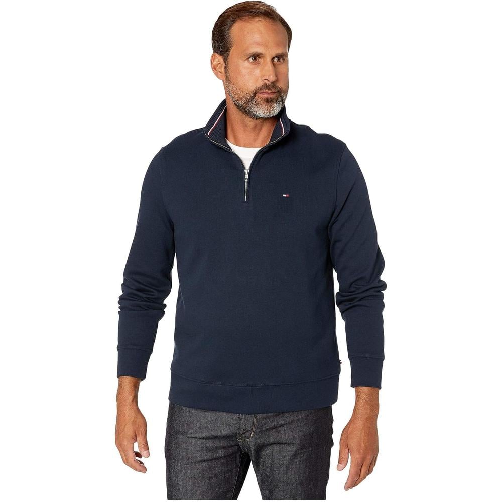 POLERA PARA HOMBRE TOMMY HILFIGER 1/4 ZIP AZUL MARINO HILFIGER - 3