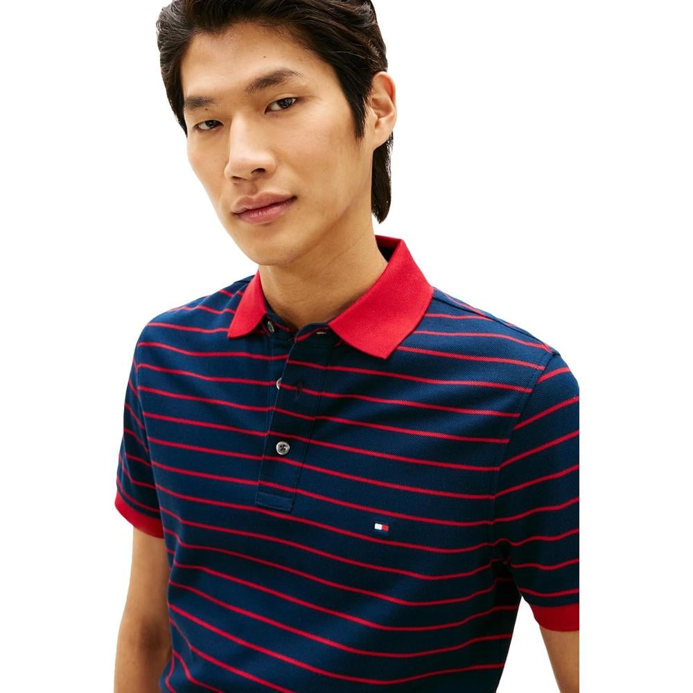POLO PARA HOMBRE TOMMY HILFIGER 1985 SLIM FIT MANGA CORTA AZUL MARINO OSCURO ROJO MEDIO - 2