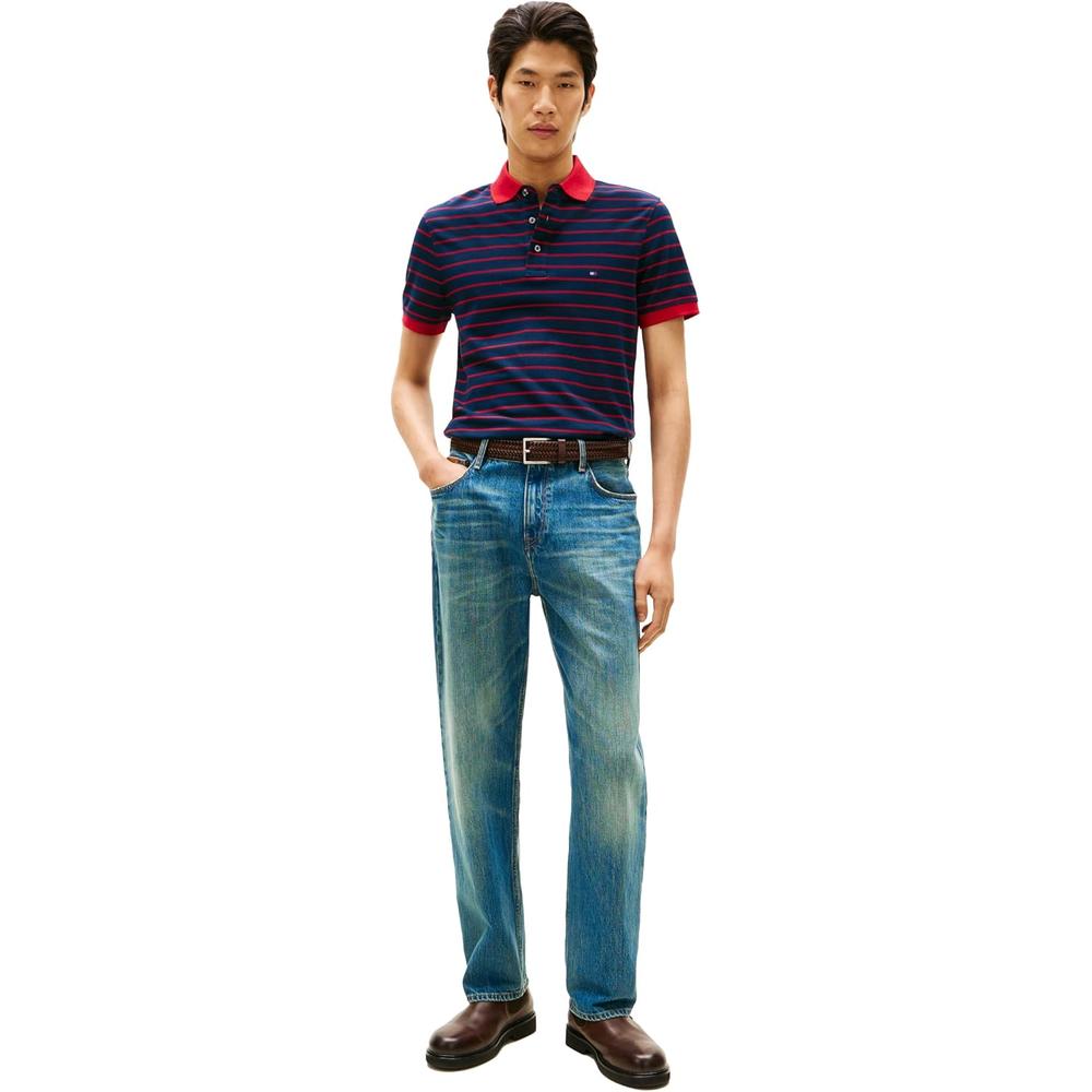POLO PARA HOMBRE TOMMY HILFIGER 1985 SLIM FIT MANGA CORTA AZUL MARINO OSCURO ROJO MEDIO - 3
