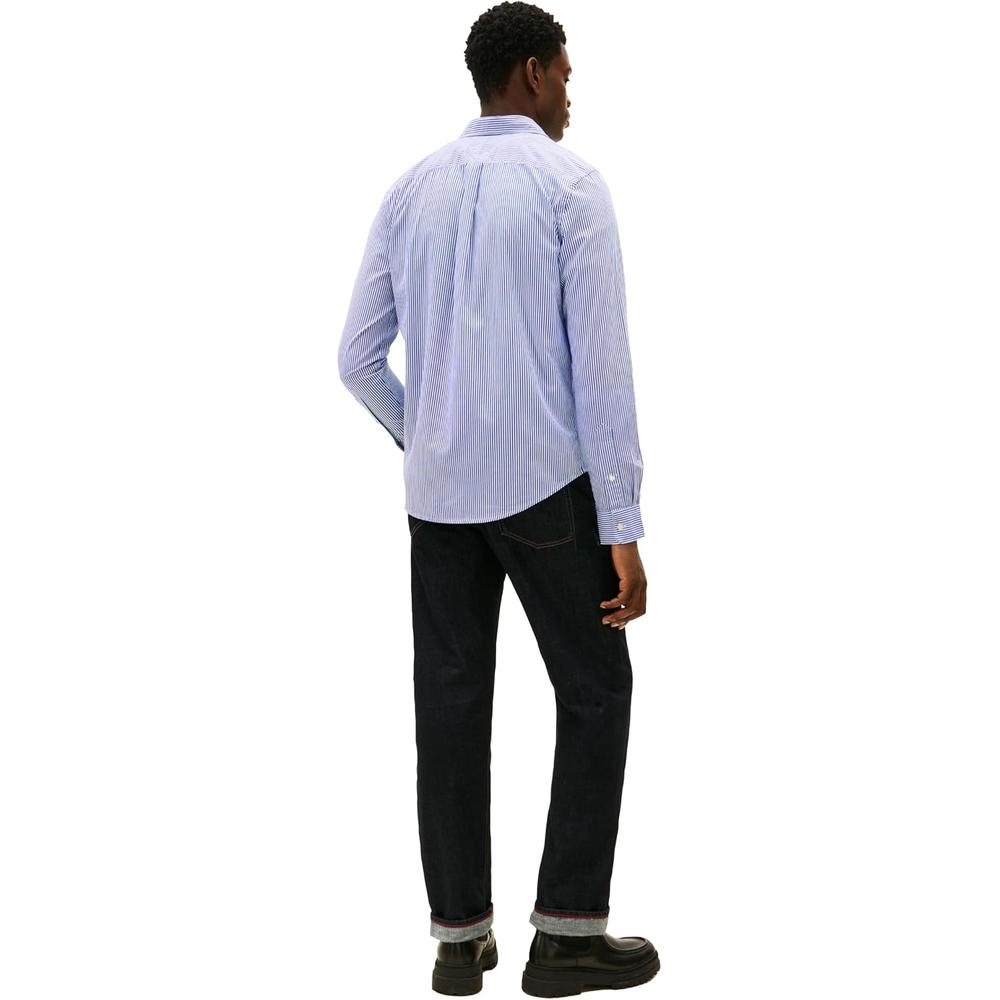 CAMISA PARA HOMBRE TOMMY HILFIGER REGULAR FIT MANGA LARGA AZUL WEDGE - 4