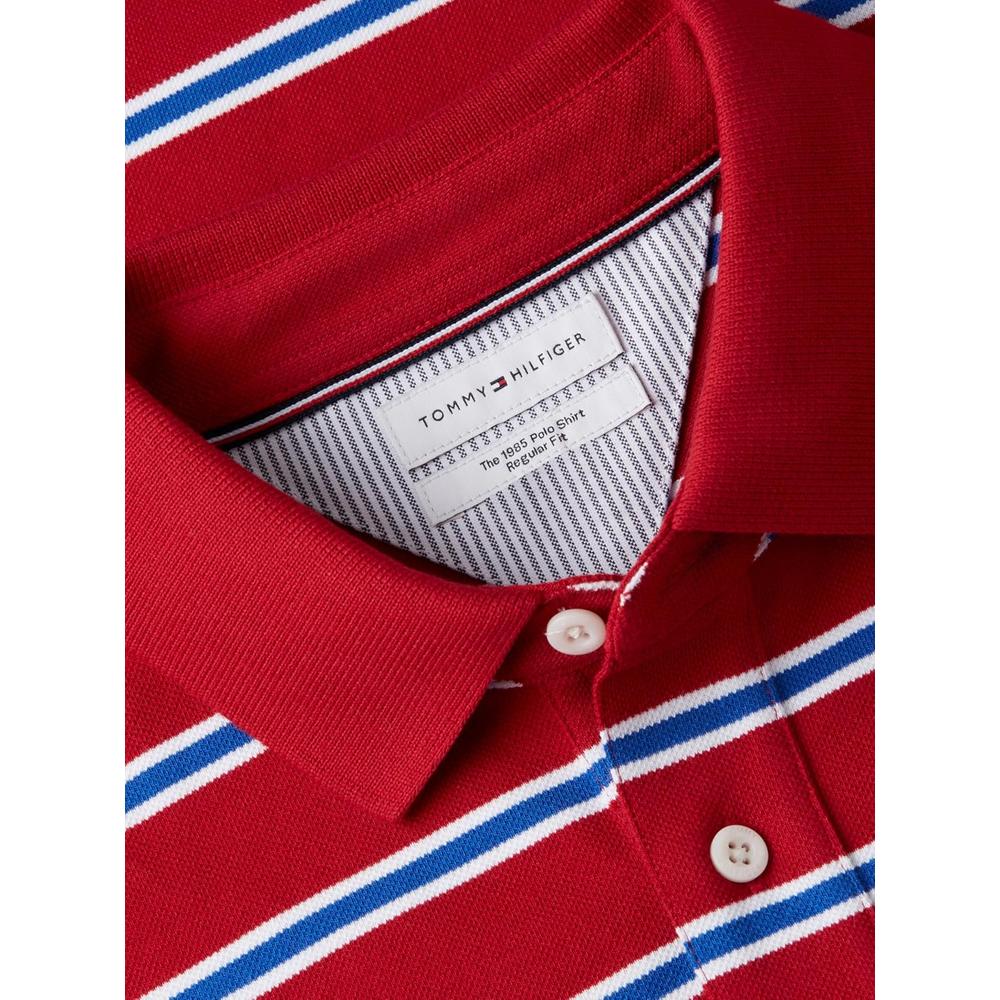POLO PARA HOMBRE TOMMY HILFIGER 1985 SLIM FIT MANGA CORTA ROJO MEDIO BLANCO AZUL ANTIGUO - 5
