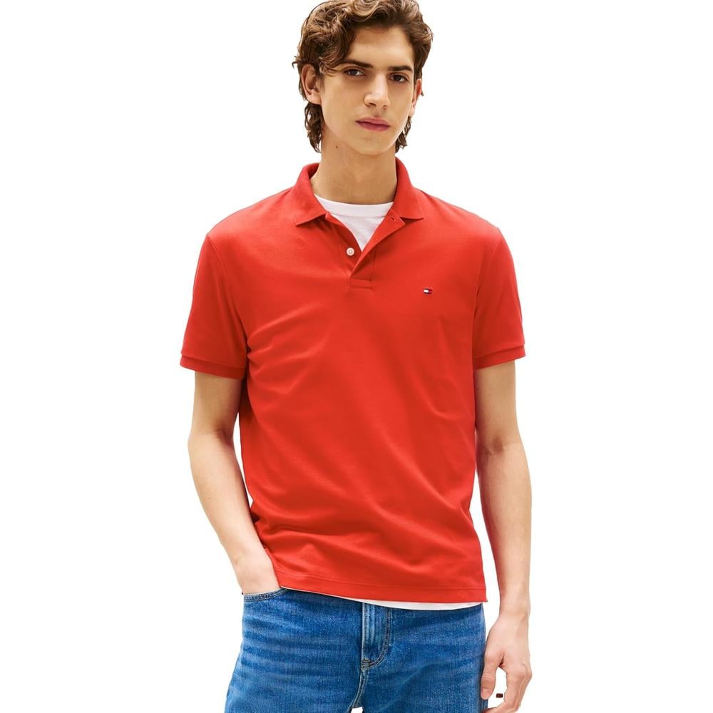 POLO PARA HOMBRE TOMMY HILFIGER REGULAR FIT MANGA CORTA NARANJA BRILLANTE - 1