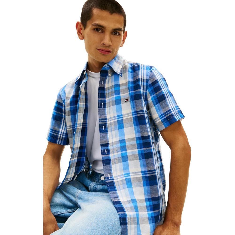 CAMISA PARA HOMBRE TOMMY HILFIGER MANGA CORTA LINO REGULAR FIT MULTICOLOR - 2
