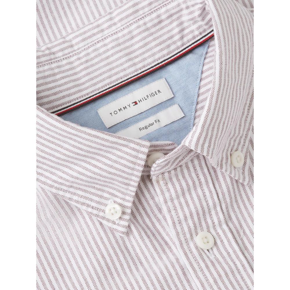 CAMISA PARA HOMBRE TOMMY HILFIGER OXFORD REGULAR FIT MANGA LARGA BORGONA RAYAS - 5