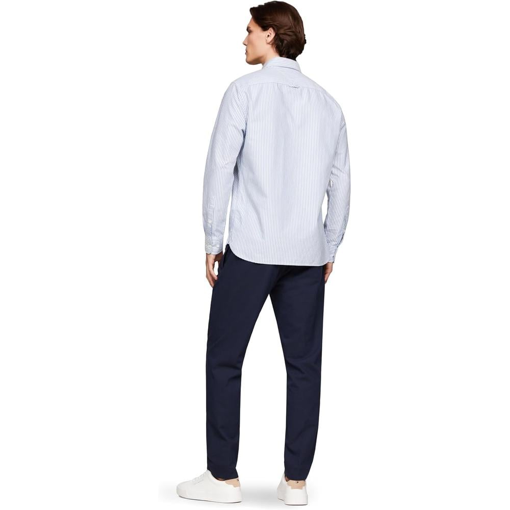 CAMISA PARA HOMBRE TOMMY HILFIGER OXFORD REGULAR FIT MANGA LARGA AZUL CAMISA BLANCO - 3