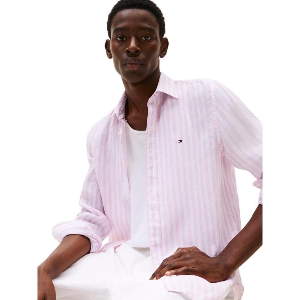 CAMISA PARA HOMBRE TOMMY HILFIGER REGULAR FIT MANGA LARGA ROSA CLÁSICO - 2