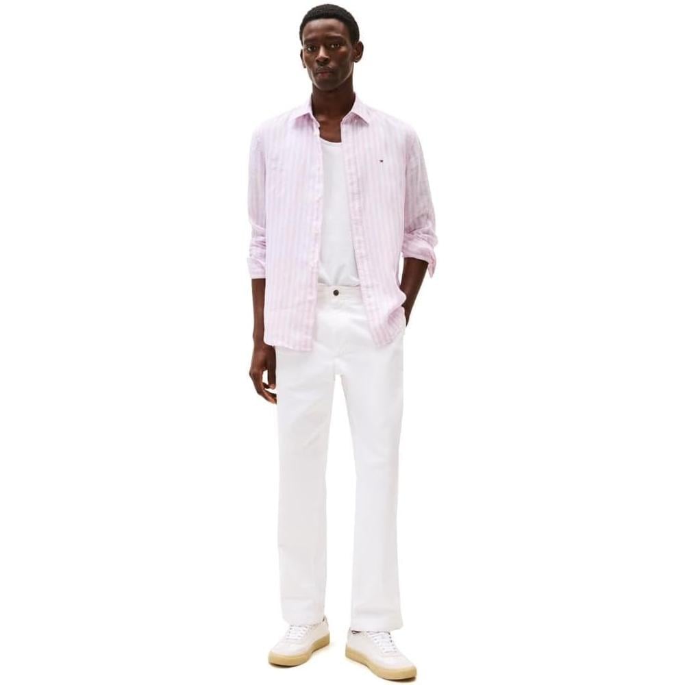 CAMISA PARA HOMBRE TOMMY HILFIGER REGULAR FIT MANGA LARGA ROSA CLÁSICO - 3