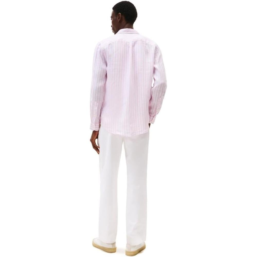 CAMISA PARA HOMBRE TOMMY HILFIGER REGULAR FIT MANGA LARGA ROSA CLÁSICO - 4