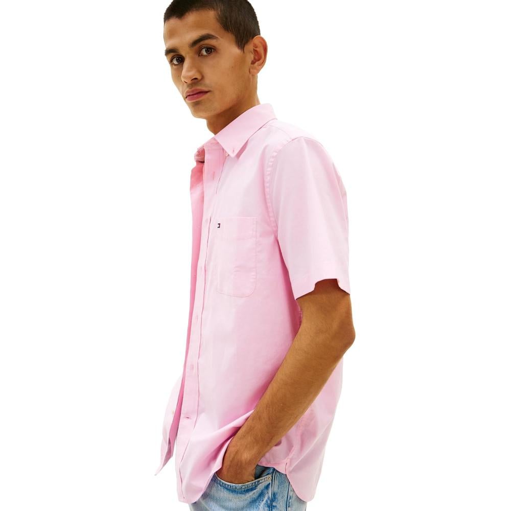 CAMISA PARA HOMBRE TOMMY HILFIGER REGULAR FIT MANGA CORTA ROSA CLARO - 2