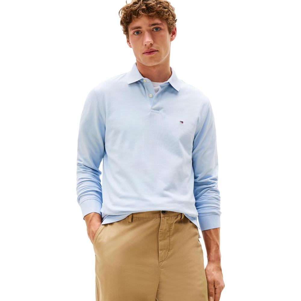 POLO PARA HOMBRE TOMMY HILFIGER REGULAR FIT MANGA LARGA AZUL BRIO - 1