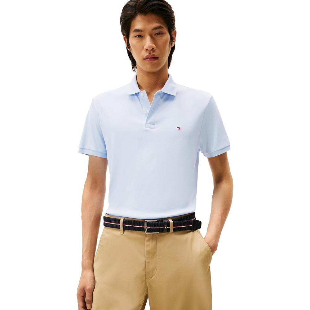 POLO PARA HOMBRE TOMMY HILFIGER REGULAR FIT MANGA CORTA AZUL FRESCO - 1