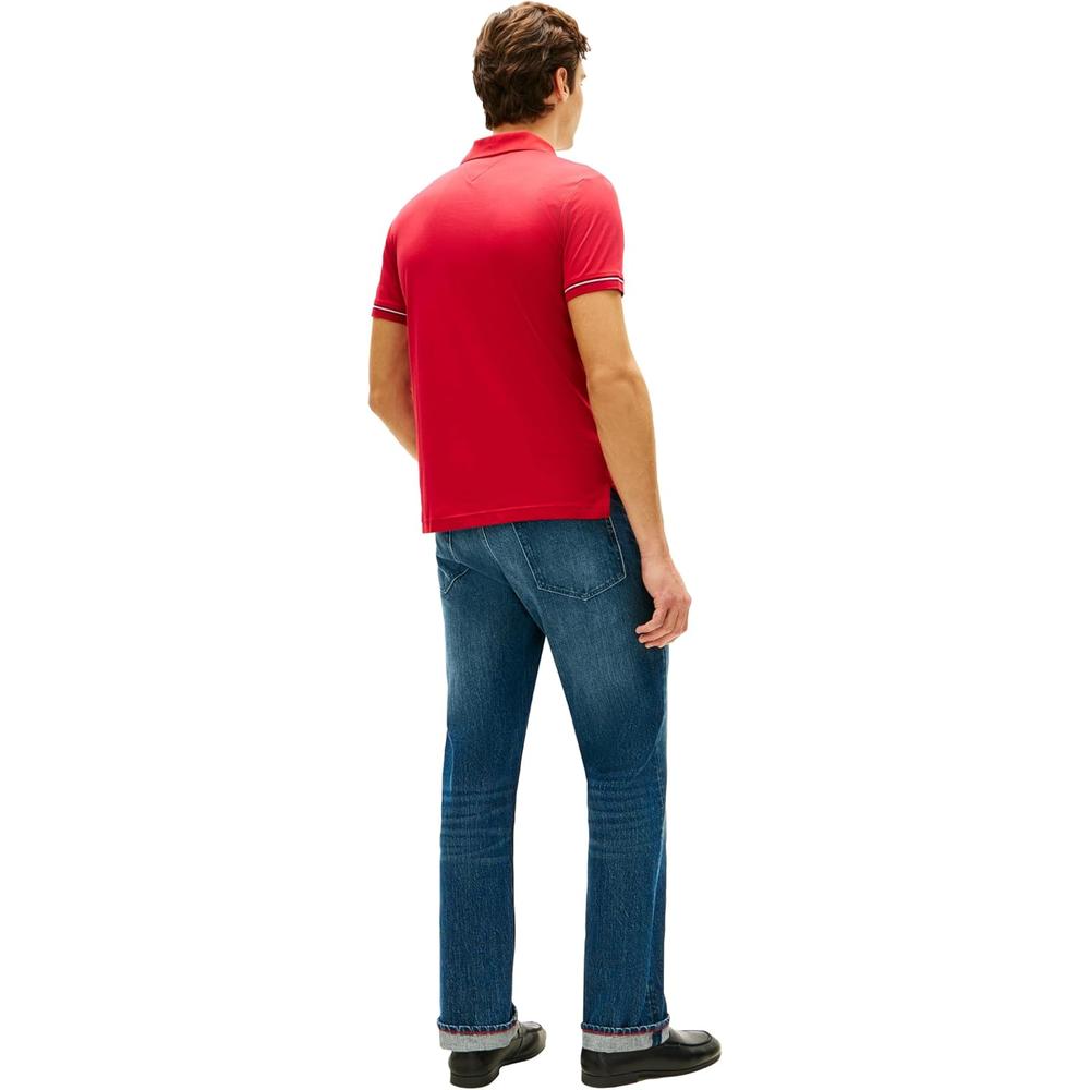 POLO PARA HOMBRE TOMMY HILFIGER LIQUID COTTON SLIM FIT MANGA CORTA ROJO MEDIO - 4