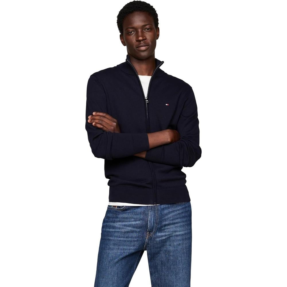 POLERA PARA HOMBRE TOMMY HILFIGER ESSENTIAL REGULAR FIT MANGA LARGA FULL ZIP - 1
