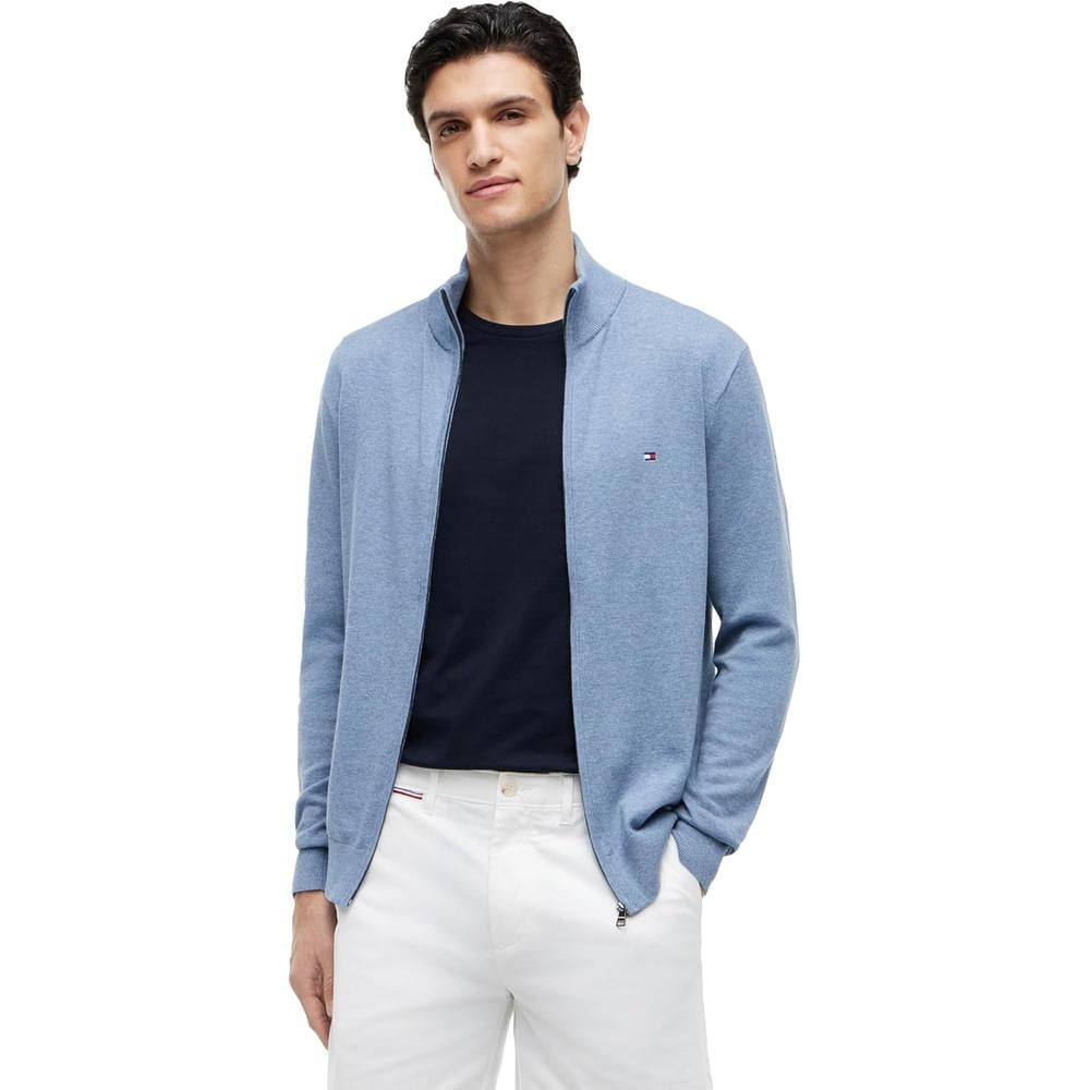 POLERA PARA HOMBRE TOMMY HILFIGER ESSENTIAL REGULAR FIT MANGA LARGA FULL ZIP - 1