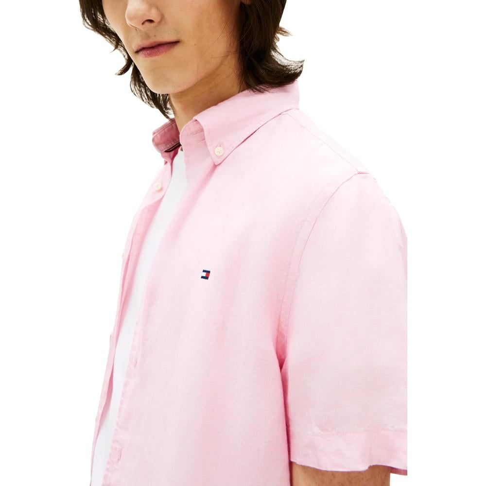 CAMISA PARA HOMBRE TOMMY HILFIGER MANGA CORTA LINO REGULAR FIT ROSA CLÁSICO - 2