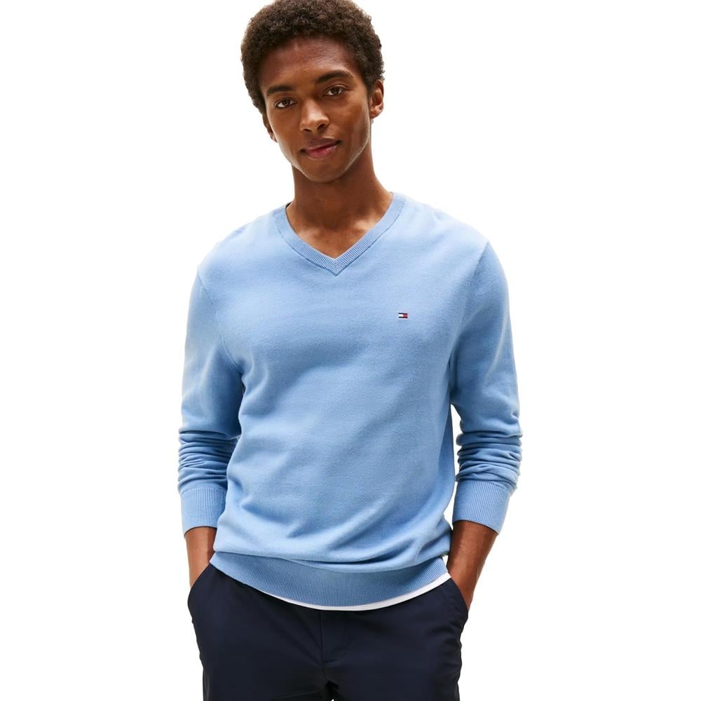POLERA PARA HOMBRE TOMMY HILFIGER ESSENTIAL REGULAR FIT AZUL CLARO - 1