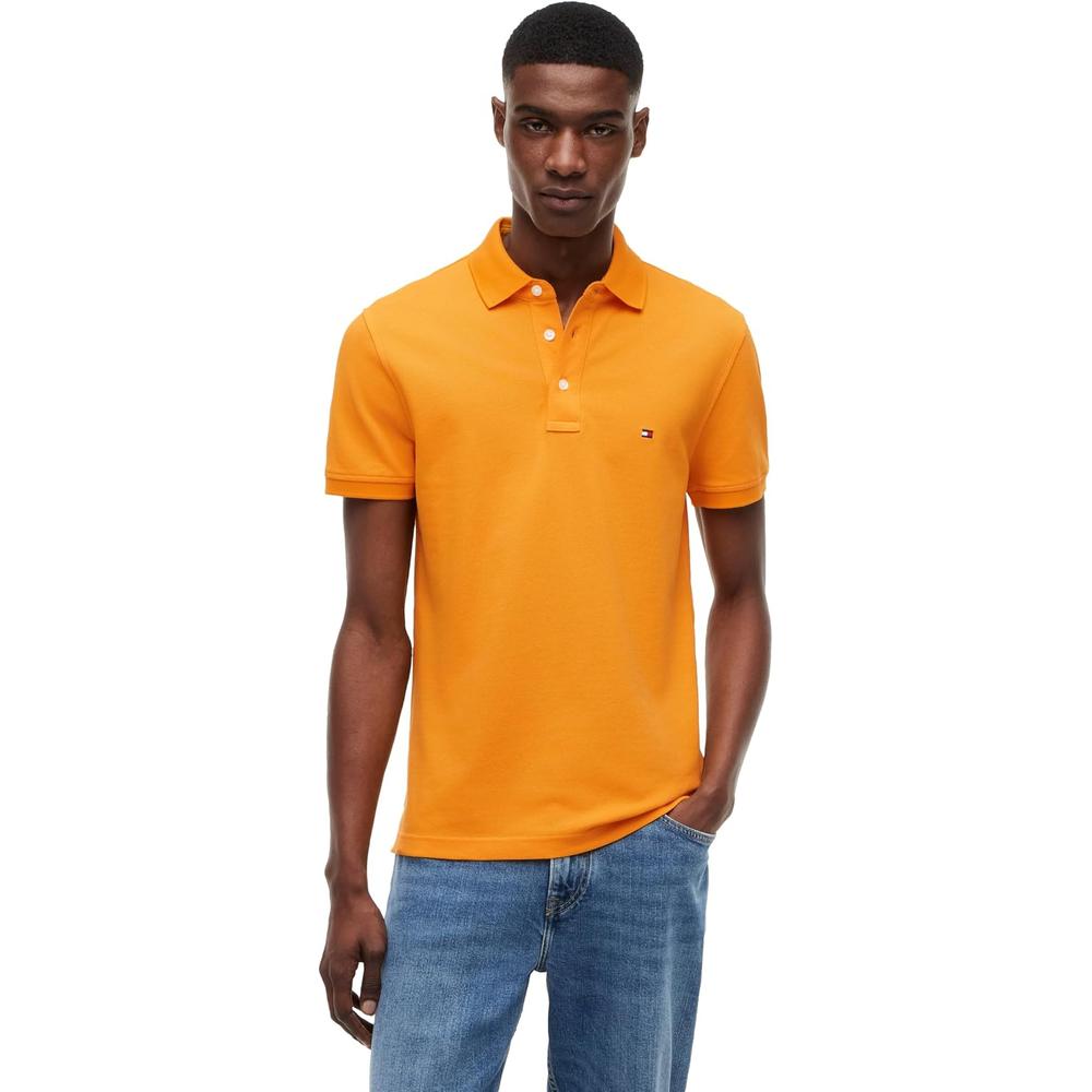POLO PARA HOMBRE TOMMY HILFIGER 1985 SLIM FIT MANGA CORTA NARANJA - 1