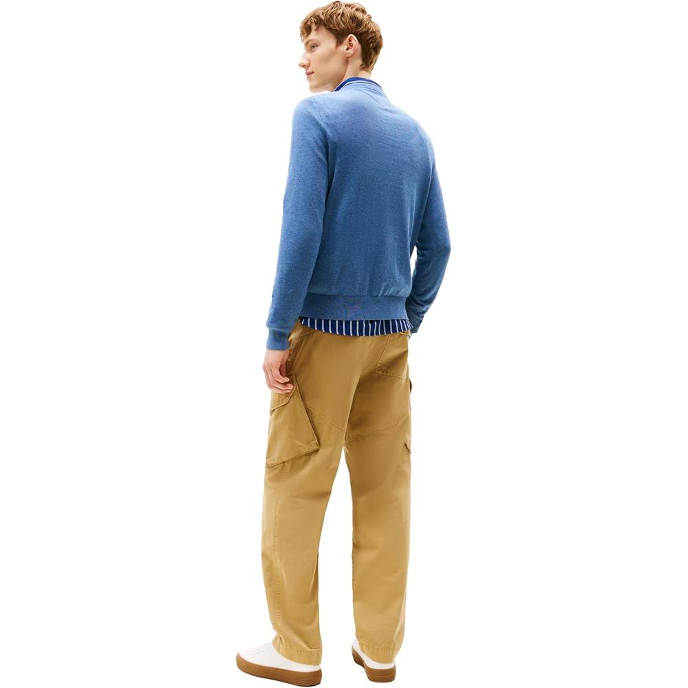 POLERA PARA HOMBRE TOMMY HILFIGER ESSENTIAL REGULAR FIT AZUL PETRÓLEO JASPEADO - 4