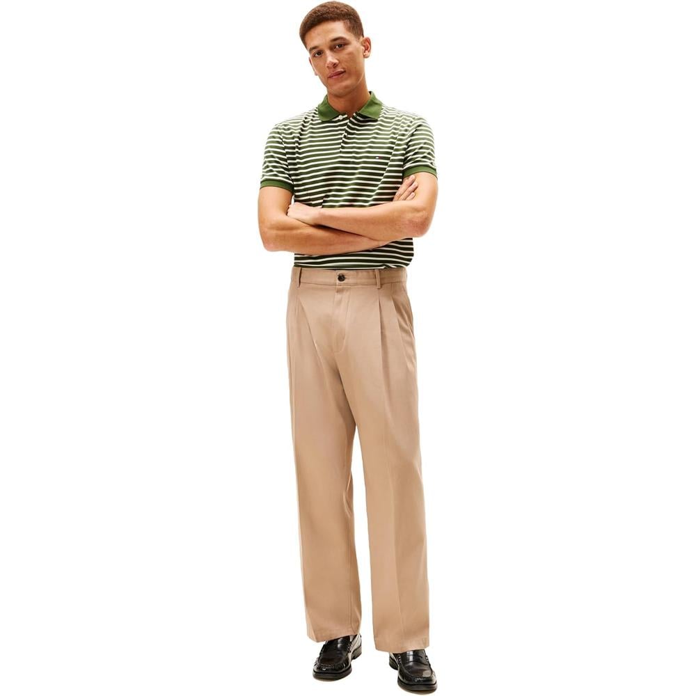 POLO PARA HOMBRE TOMMY HILFIGER REGULAR FIT MANGA CORTA VERDE PINO Y MARFIL PETALO - 3
