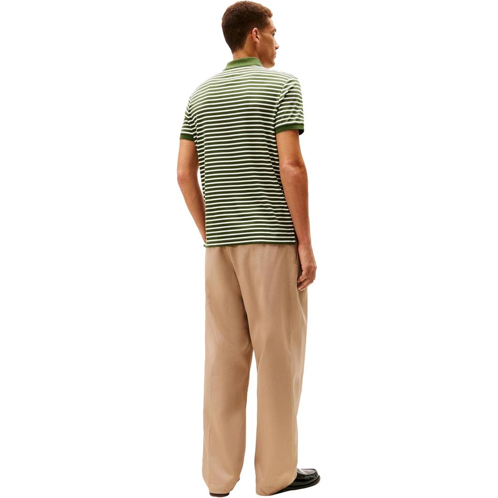 POLO PARA HOMBRE TOMMY HILFIGER REGULAR FIT MANGA CORTA VERDE PINO Y MARFIL PETALO - 4