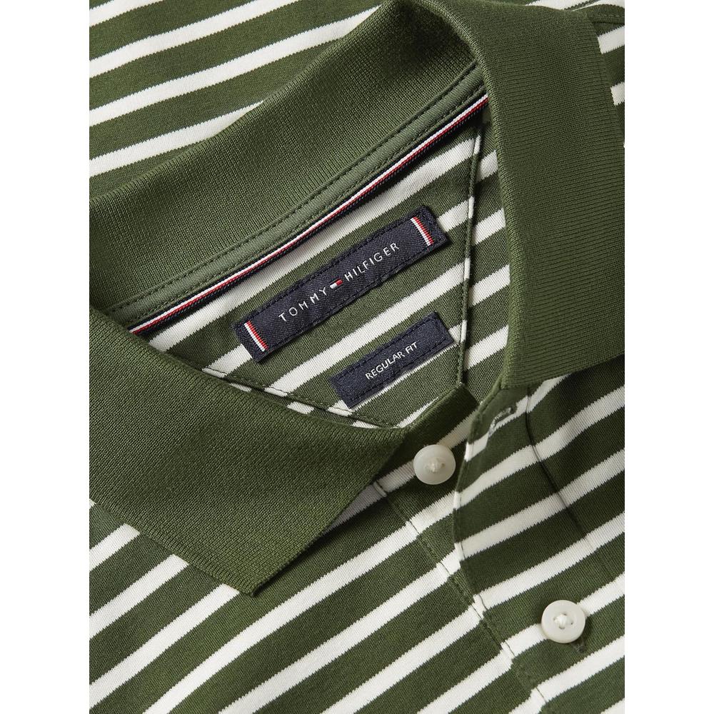POLO PARA HOMBRE TOMMY HILFIGER REGULAR FIT MANGA CORTA VERDE PINO Y MARFIL PETALO - 5
