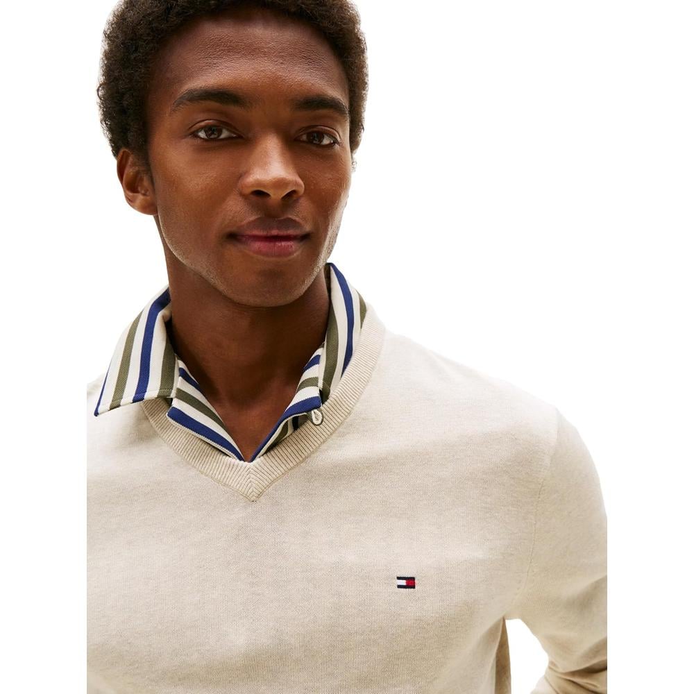 POLERA PARA HOMBRE TOMMY HILFIGER ESSENTIAL REGULAR FIT BEIGE JASPEADO - 2