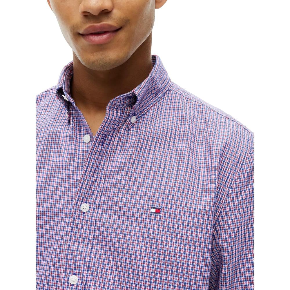 CAMISA PARA HOMBRE TOMMY HILFIGER OXFORD REGULAR FIT MANGA LARGA ROJO MEDIO CUADROS LAVADO - 2