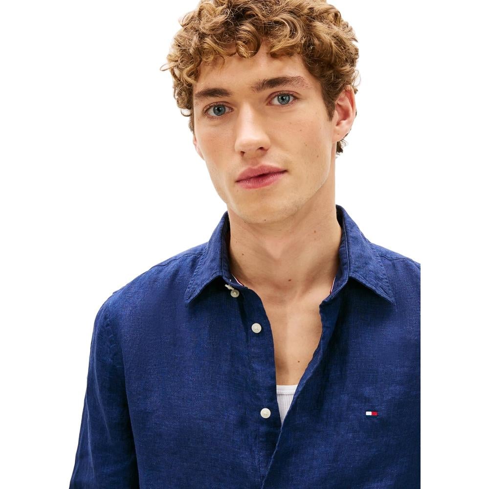CAMISA PARA HOMBRE TOMMY HILFIGER REGULAR FIT MANGA LARGA AZUL MARINO CARBÓN - 2