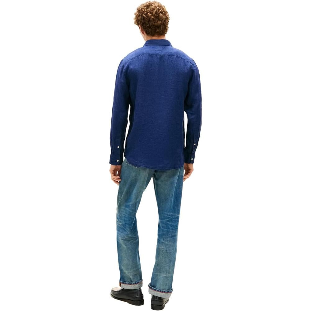 CAMISA PARA HOMBRE TOMMY HILFIGER REGULAR FIT MANGA LARGA AZUL MARINO CARBÓN - 5