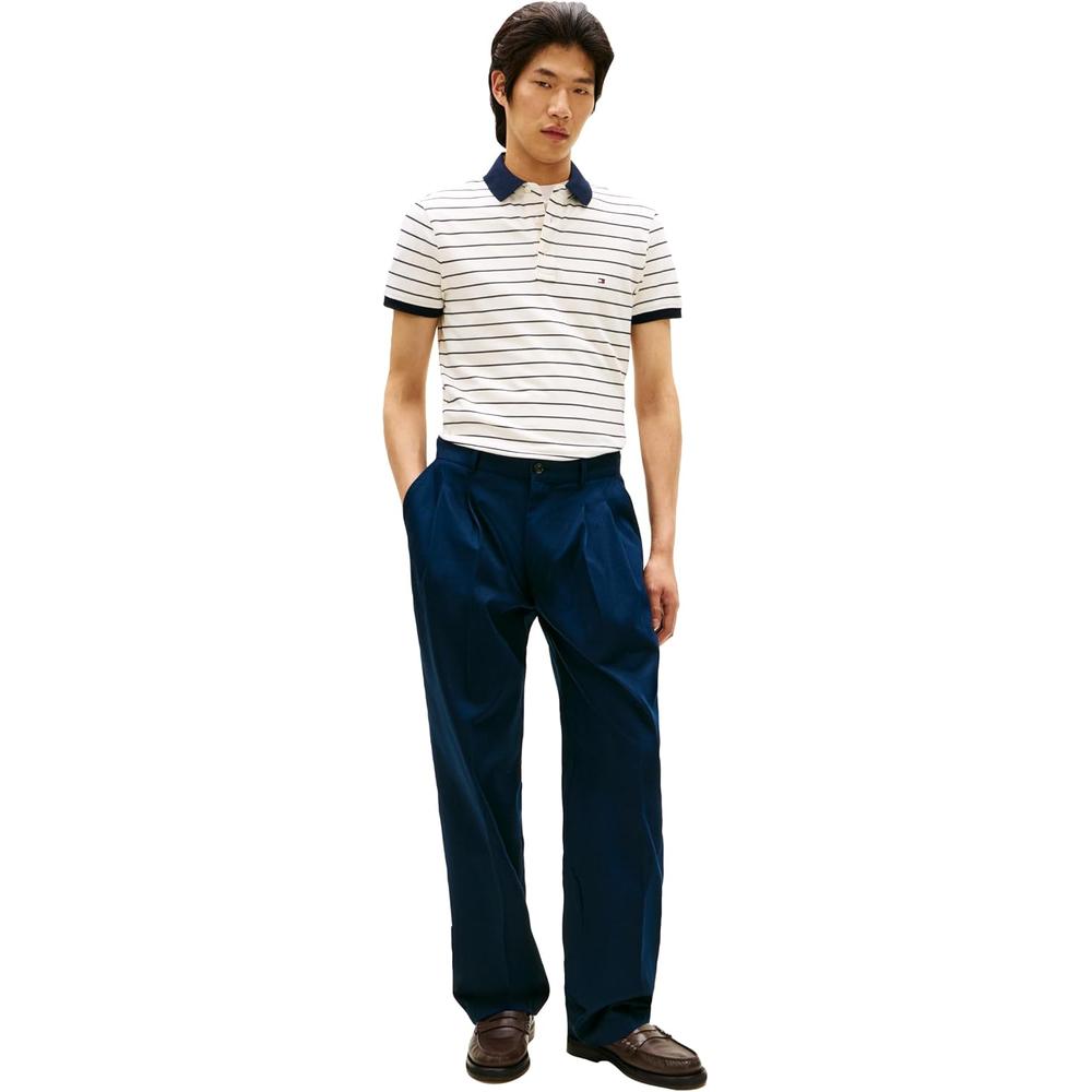 POLO PARA HOMBRE TOMMY HILFIGER 1985 SLIM FIT MANGA CORTA MARFIL AZUL CIELO DESÉRTICO - 3