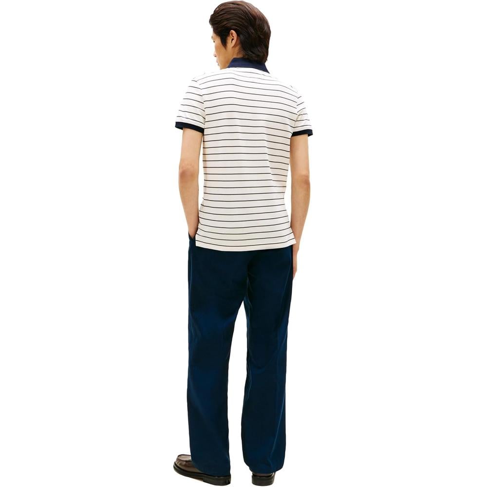 POLO PARA HOMBRE TOMMY HILFIGER 1985 SLIM FIT MANGA CORTA MARFIL AZUL CIELO DESÉRTICO - 4