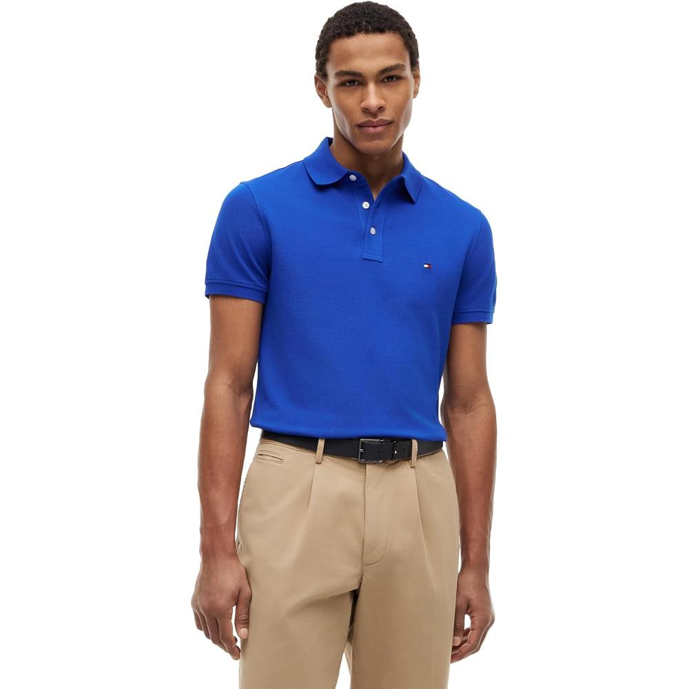 POLO PARA HOMBRE TOMMY HILFIGER 1985 SLIM FIT MANGA CORTA AZUL REAL - 1