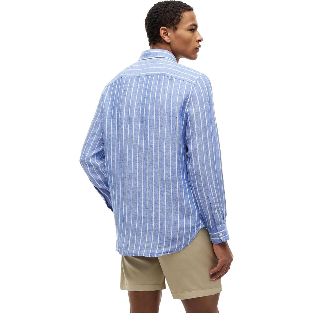CAMISA PARA HOMBRE TOMMY HILFIGER REGULAR FIT MANGA LARGA AZUL REGIO - 4