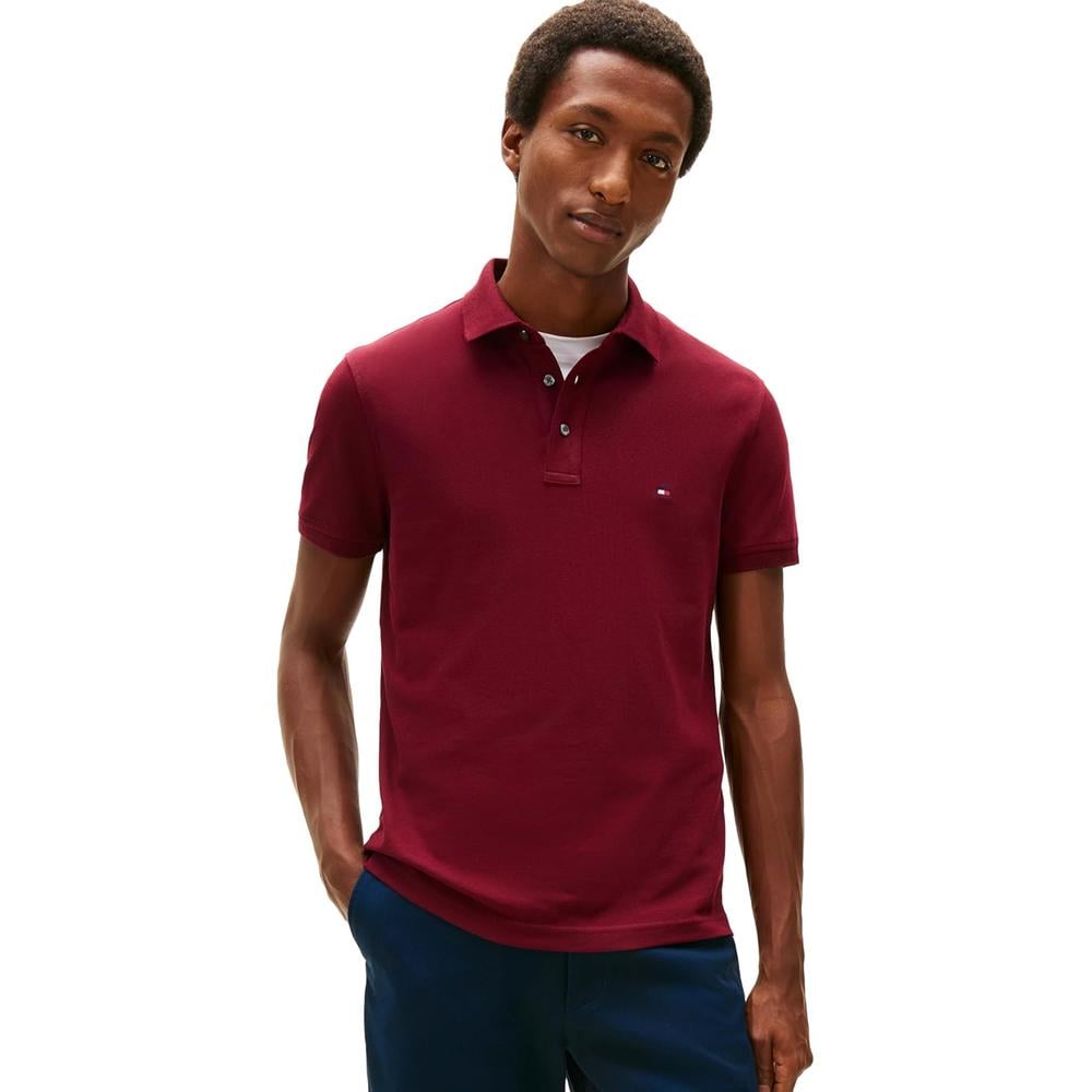 POLO PARA HOMBRE TOMMY HILFIGER 1985 SLIM FIT MANGA CORTA ROJO OSCURO - 1