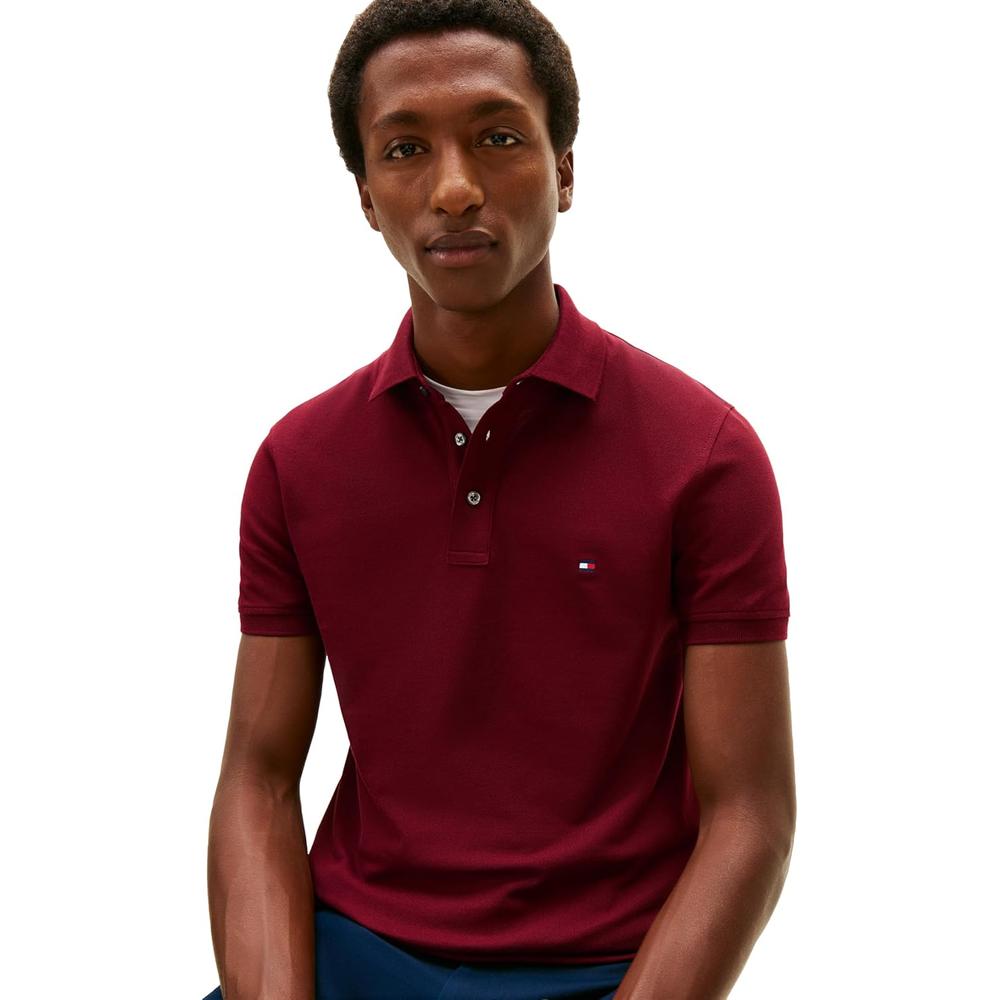 POLO PARA HOMBRE TOMMY HILFIGER 1985 SLIM FIT MANGA CORTA ROJO OSCURO - 2