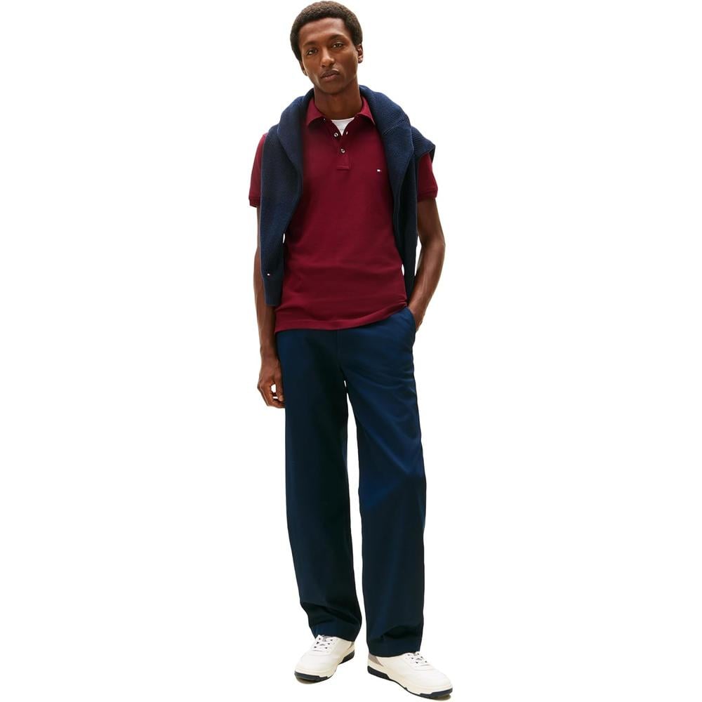 POLO PARA HOMBRE TOMMY HILFIGER 1985 SLIM FIT MANGA CORTA ROJO OSCURO - 3