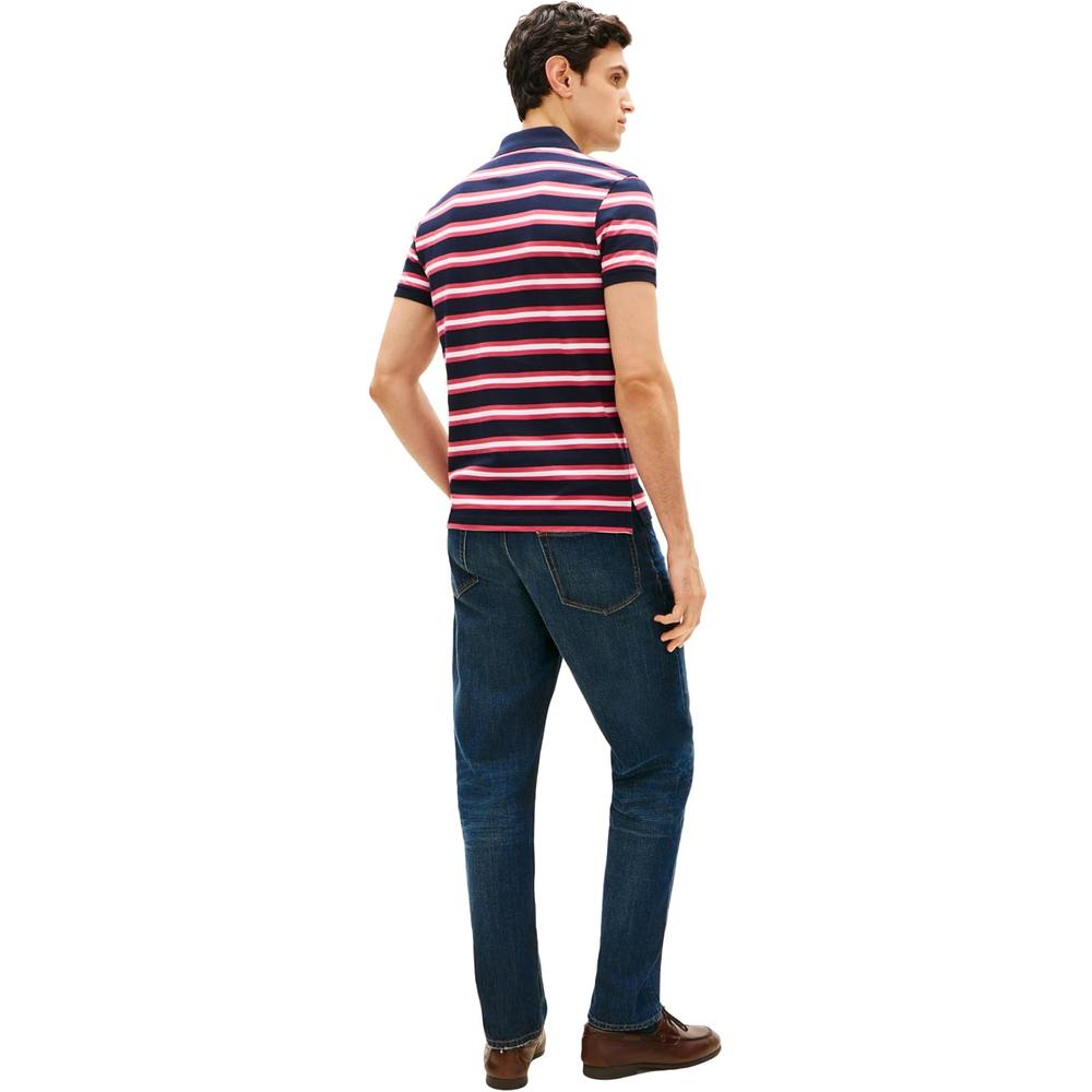 POLO PARA HOMBRE TOMMY HILFIGER 1985 SLIM FIT MANGA CORTA AZUL CIELO DESÉRTICO ROSA MULTICOLOR - 5